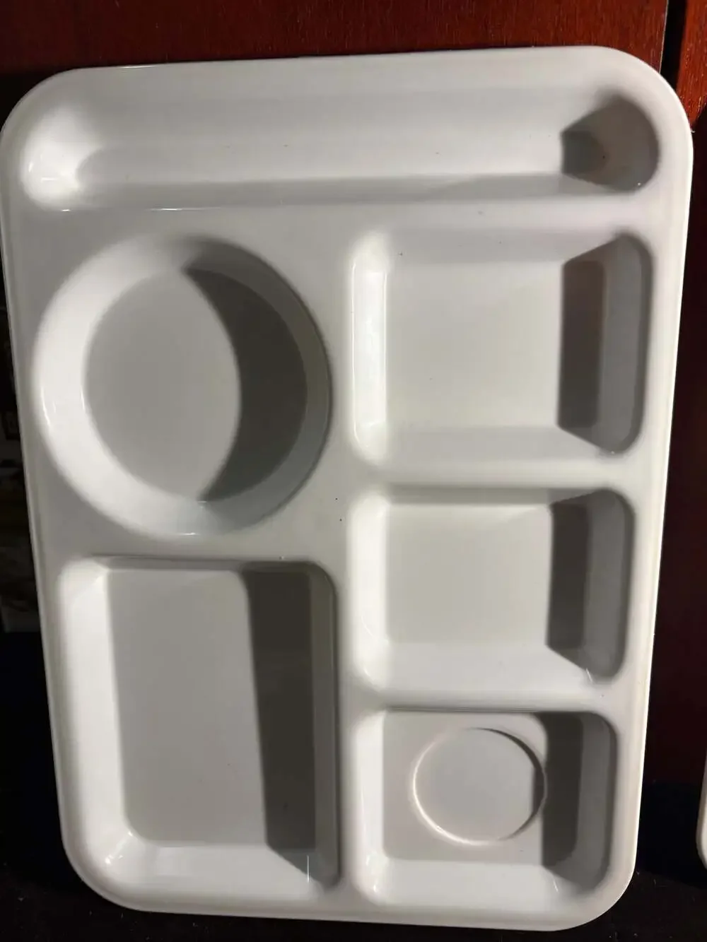 Set of 2 Vintage SiLite Melamine School Cafeteria Lunch Divided Trays #614 White
